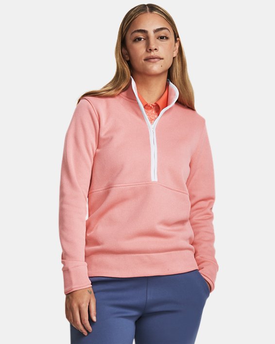 Damesshirt UA Storm SweaterFleece met korte rits, Pink, pdpMainDesktop image number 0